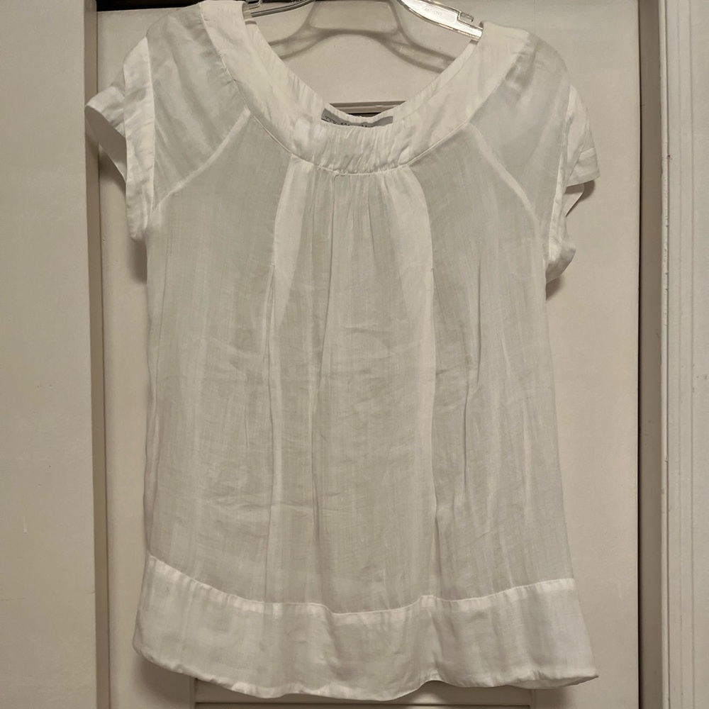 ZARA BASIC 100% raime white top size small